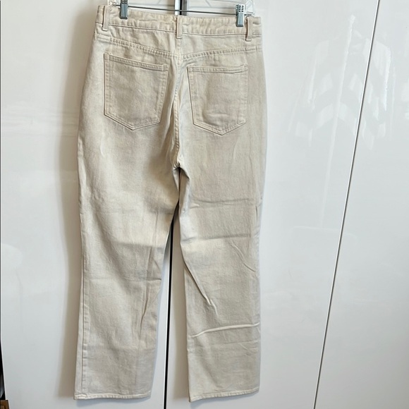 H&M Ecru Cream High Rise Denim Jeans Classic Style, Size 10 - Picture 8 of 13